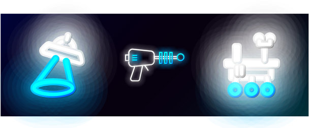 设定线火星漫游者不明飞行物飞行飞船和射线图片下载