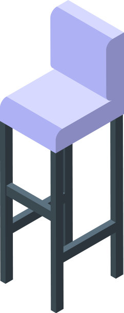 家具座椅图标等距酒吧椅图片下载