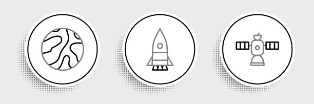 集行卫星陨星和火箭飞船图片下载