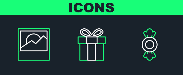 设置行糖果照片和礼盒图标图片下载