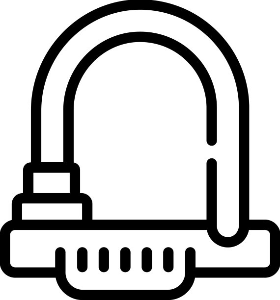 车辆自行车锁图标轮廓安全图片下载