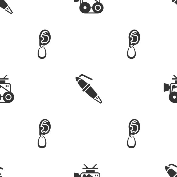 设置复古电影相机钢笔笔尖和耳朵图片下载