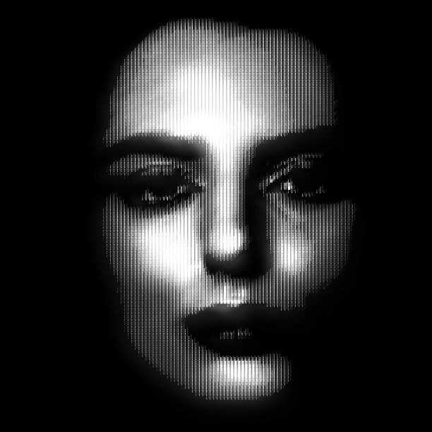 抽象女子肖像插图在半色调电视屏幕像素图案风格图片下载