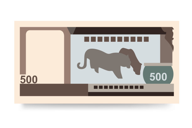 尼泊尔卢比矢量插图。尼泊尔货币套捆绑钞票。纸币500美元。平的风格。孤立在白色背景上。简单的最小设计。图片下载