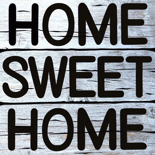 乡村的家甜蜜的家标志与木板背景图片下载