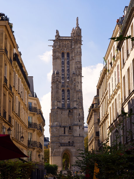 法国巴黎市中心的圣雅克塔图片下载