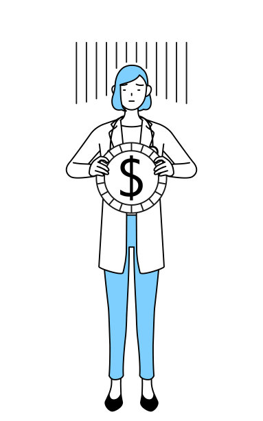 身穿白大褂的女医生，汇兑损失或美元贬值的形象图片下载