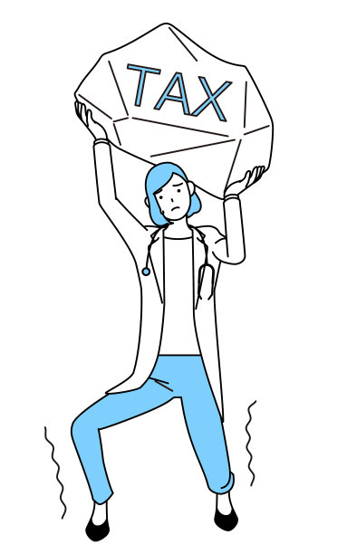 一位身穿白大褂的女医生正遭受着增税的痛苦图片下载