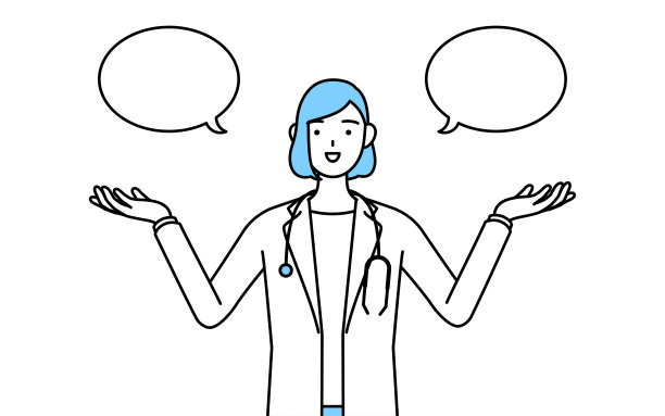 一名穿白大褂的女医生与擦除和比较。图片下载