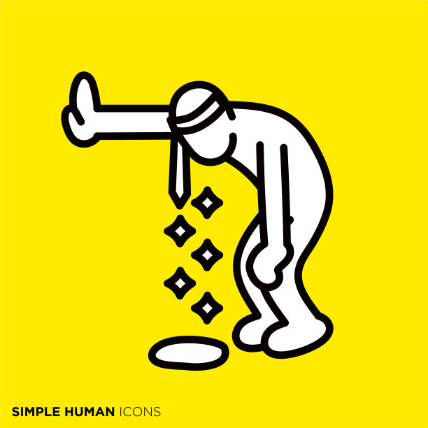 简单的人类图标系列“呕吐”图片下载