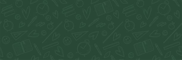 教育水平无缝模式在绿色和线性图标。图片下载