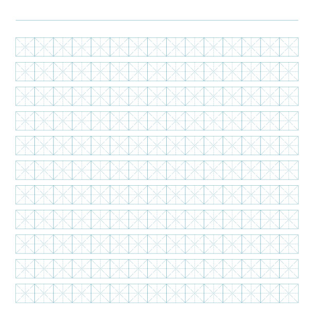 书写象形文字的工作簿。印刷用衬里纸。学校的几何图案。逼真的衬里纸。编写汉字的模拟器。一页书法习题。坐标纸图片下载