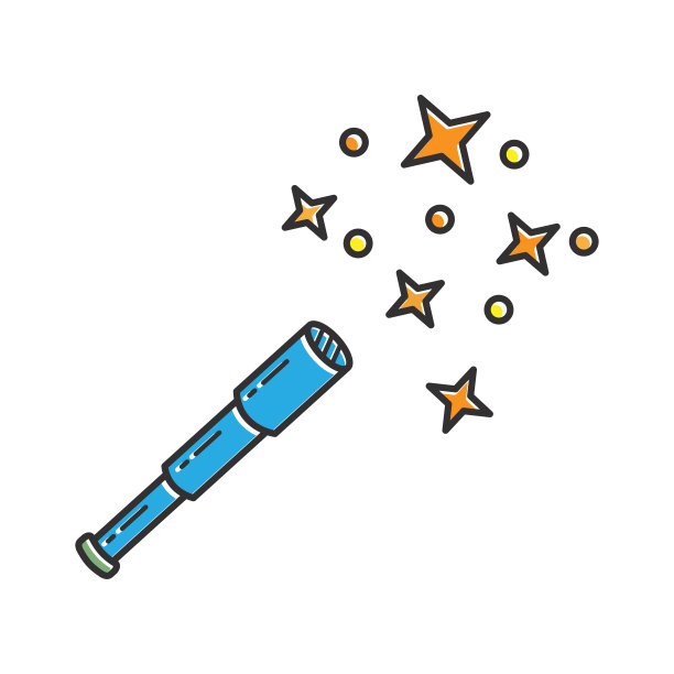 望远镜图标矢量标志模板图片下载