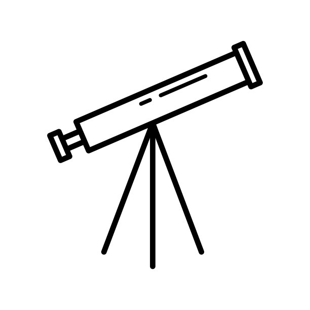 望远镜图标矢量标志模板图片下载