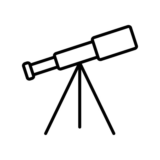 望远镜图标矢量标志模板图片下载