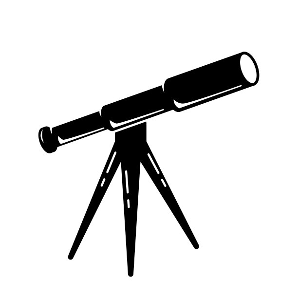 望远镜图标矢量标志模板图片下载