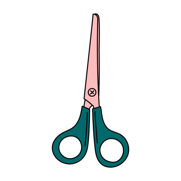 矢量手绘剪刀与轮廓图片下载