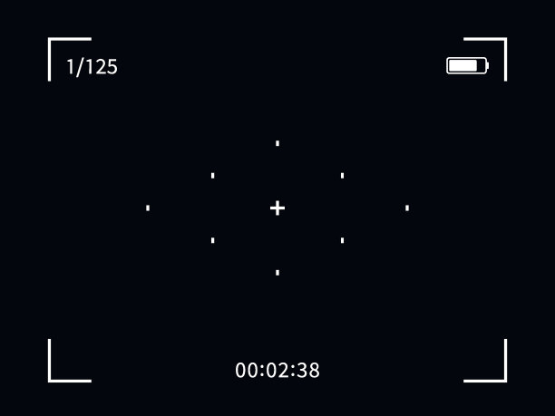 视频相机框架取景器模板。现代聚焦数字显示屏。矢量插图。图片下载