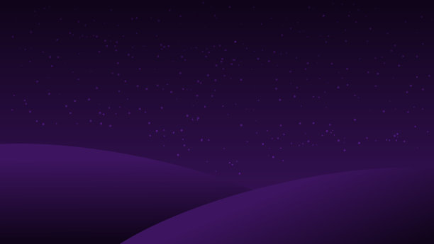 夜景卡通场景。群山和黑暗的星空图片下载