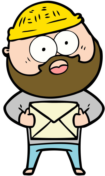 漫画惊讶大胡子男子拿着信图片下载