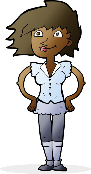 手放在屁股上的卡通女人图片下载