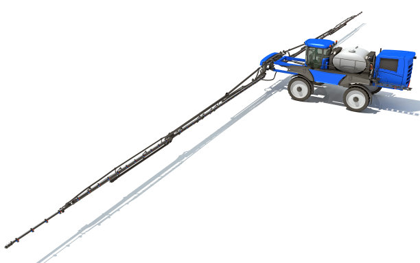 前臂喷雾器农场设备3D渲染在白色背景图片下载