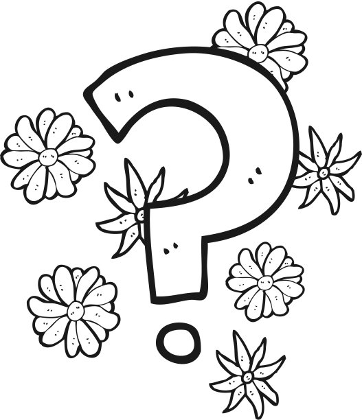 手绘黑白卡通问号图片下载