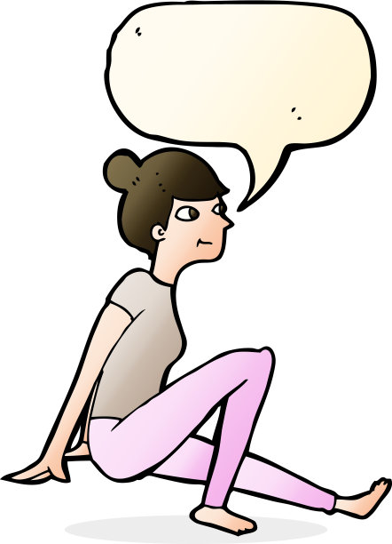 卡通女人坐着说话泡泡图片下载