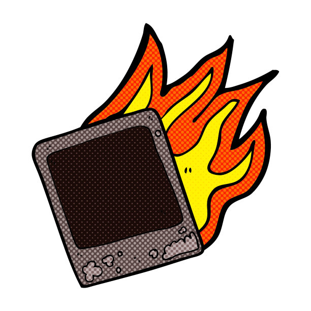 卡通老照片瞬间燃烧图片下载