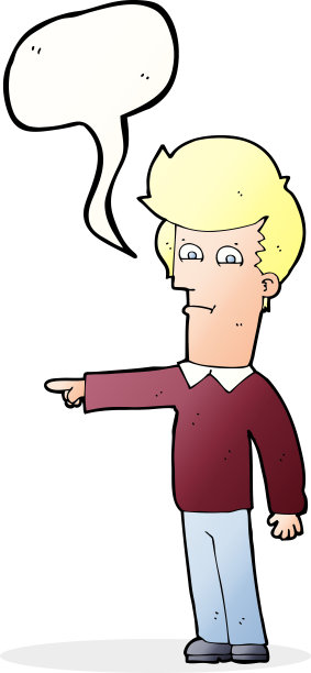 卡通人指着说话的泡泡图片下载