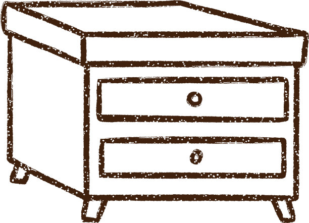 五斗橱炭笔画图片下载