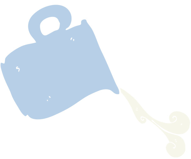 倒牛奶壶的平面彩色插图图片下载