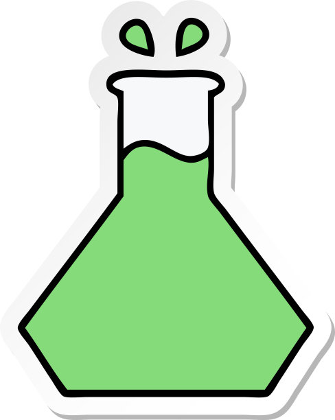 一个可爱的卡通科学实验贴纸图片下载