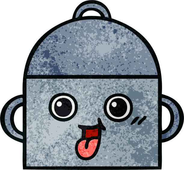 一个烹饪锅的复古垃圾质感卡通图片下载