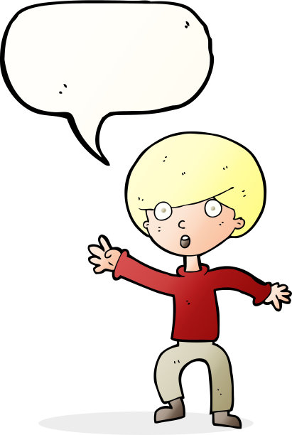 卡通恐慌男孩说话泡沫图片下载