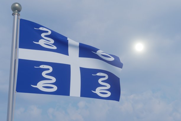 太阳下的国旗-马提尼克岛图片下载