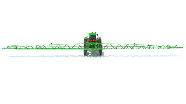 自行农场喷雾器3D渲染在白色背景图片下载