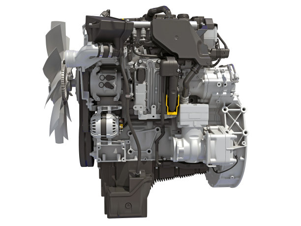 汽车引擎3D渲染在白色背景图片下载