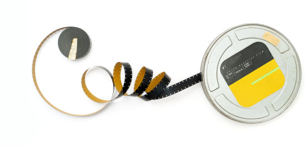 白底16毫米胶卷。俯视图。图片下载