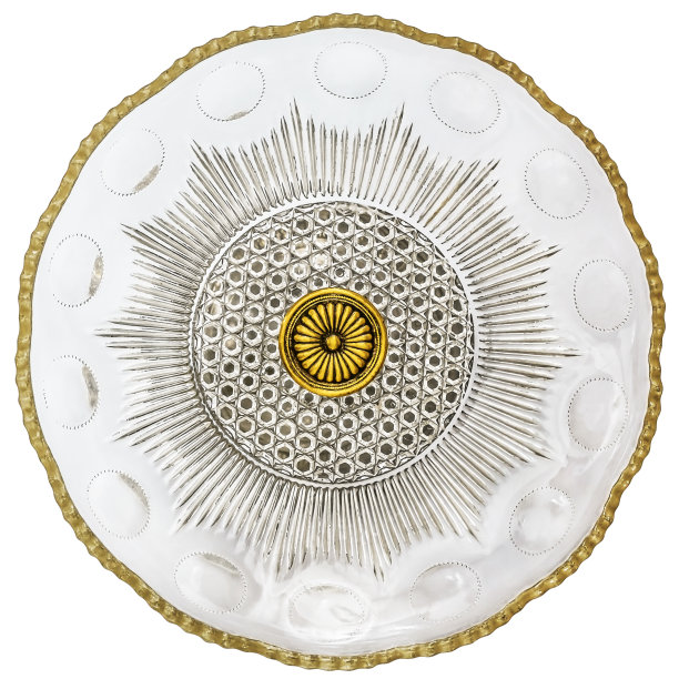 老式玻璃蛋糕Stand Plate孤立的白色背景图片下载