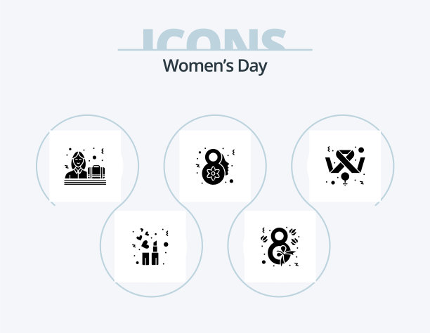 妇女节字形图标包5图标设计女权主义图片下载