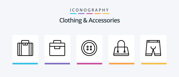 服装和配件行5图标包图片下载