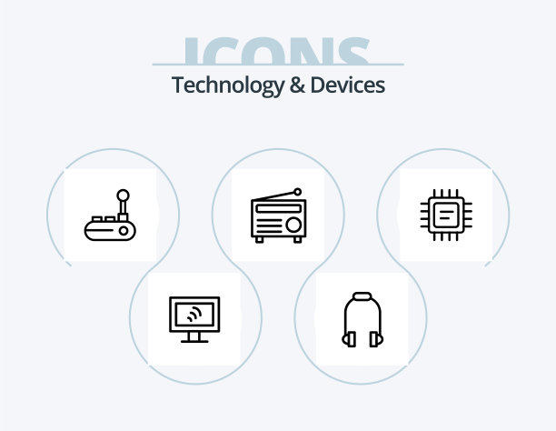 器件线图标包5个图标设计薄膜图片下载