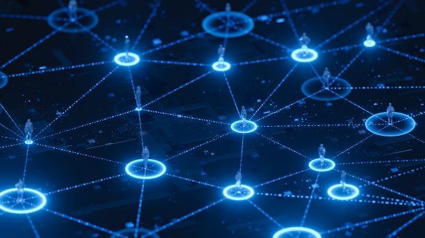 低三维多边形人与社会网络的交流。图片下载