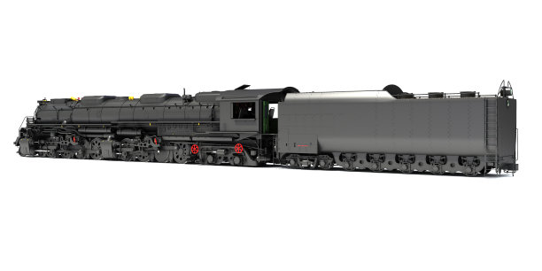 蒸汽机车列车三维渲染在白色背景图片下载