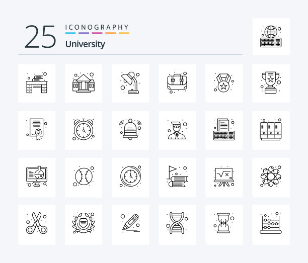 大学25线图标包包括奖牌图片下载