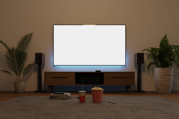 客厅电视屏幕模型，3d渲染图片下载