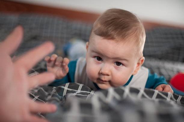 宝宝爬向那只邀请她过来的手图片下载
