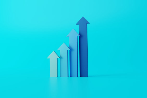 向上不同颜色的箭头。图片下载