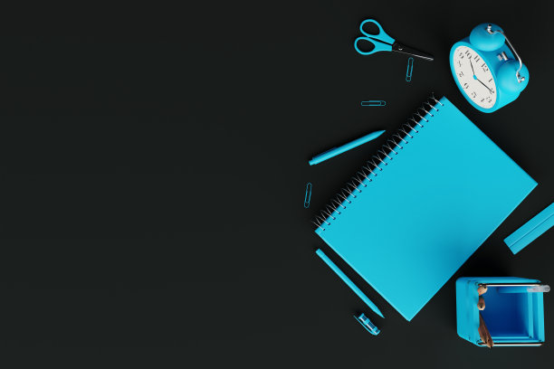 查看学习用品，笔记本，钢笔，闹钟。图片下载